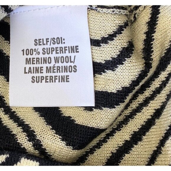 Tanya Taylor Sz L Sweater Geometric Merino Wool V-Neck Designer Luxury Retro - Picture 5 of 5